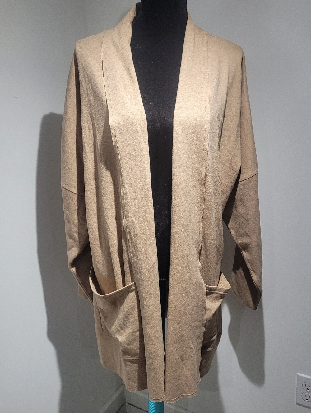 Pact Women's Organic Cotton Airplane Wrap Cardigan XL Brown Travel Cozy